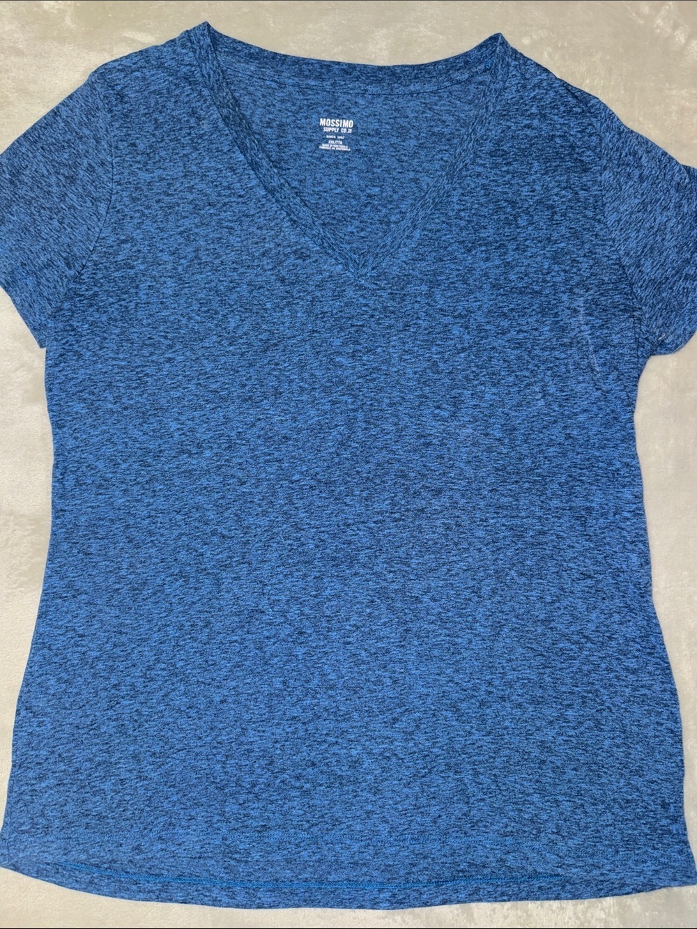 Mossimo Supply Co. Heathered Blue V-Neck Short Sleeve Tee